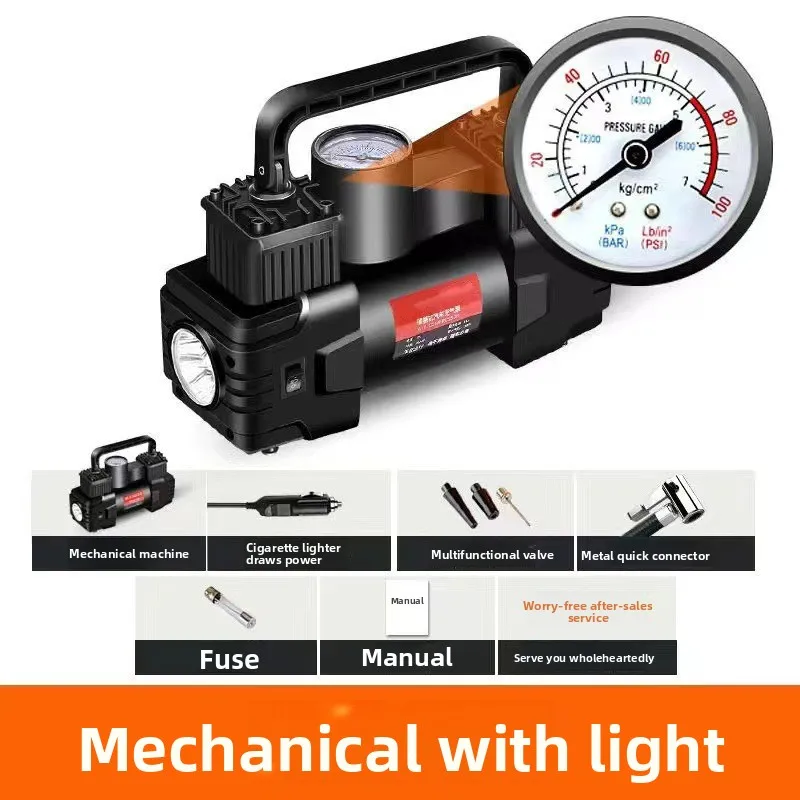 

Мини-компрессор 12В 150PSI С Двумя Цилиндрами, Мощный Автомобильный Насос Для Накачки Шин С LED-подсветкой