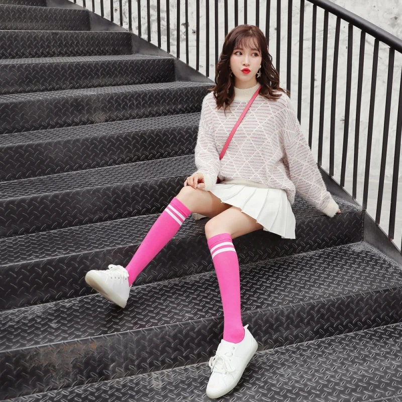 Women's Stockings Tube Socks Two-Bar Women's Socks Stovepipe Socks Pressure Calf Socks Thigh High Socks JK Socks Thigh High Sock