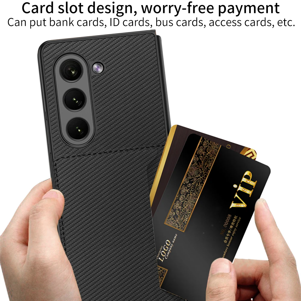 Wallet Stand Cover for Samsung Galaxy Z Fold 5 Case Leather Credit Card Slots Hard PC Full Protection Case for Z Fold5