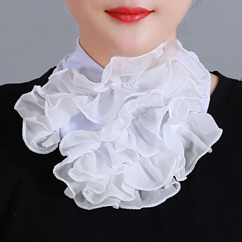 

Korean Floral Chiffon Neck Guard False Collar Hedging Scarf Summer Women Ice Silk Protect Cervical Elastic Bib Headneck 28 color