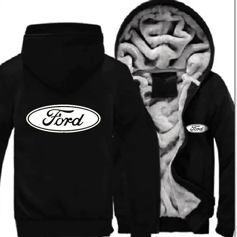 

Зимние толстовки Ford на заказ, Мужская толстовка, удобная модная утепленная флисовая куртка на молнии, свитшоты для мужчин