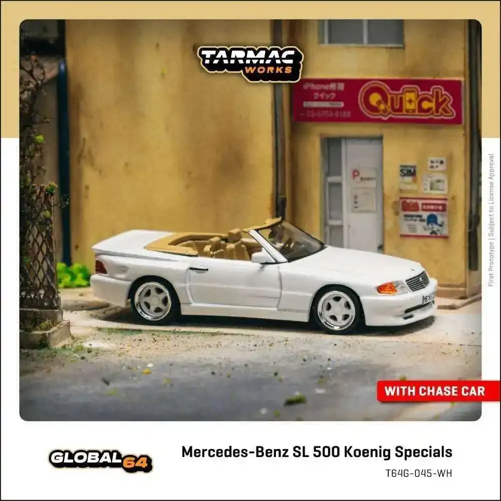 Фото TW в наличии 1:64 Mercedes Benz SL 500 Koenig Specials Белая литая под давлением модель автомобиля Коллекция игрушек Tarmac Works №1