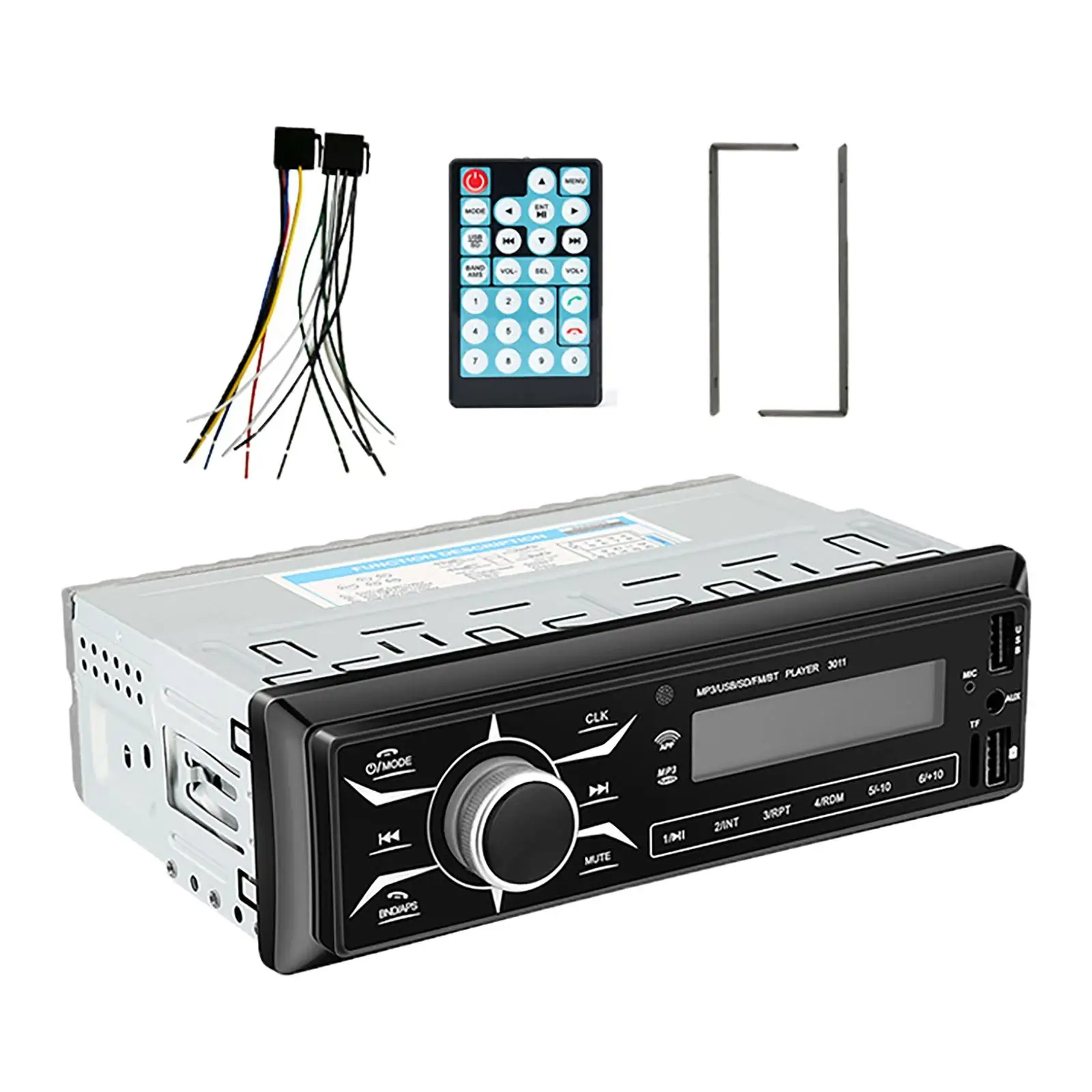 Фото Автомобильный MP3-плеер Bluetooth, 24 В, FM-радио, громкая связь, аудио, стерео, голосовой ассистент, музыка для автомобилей №1