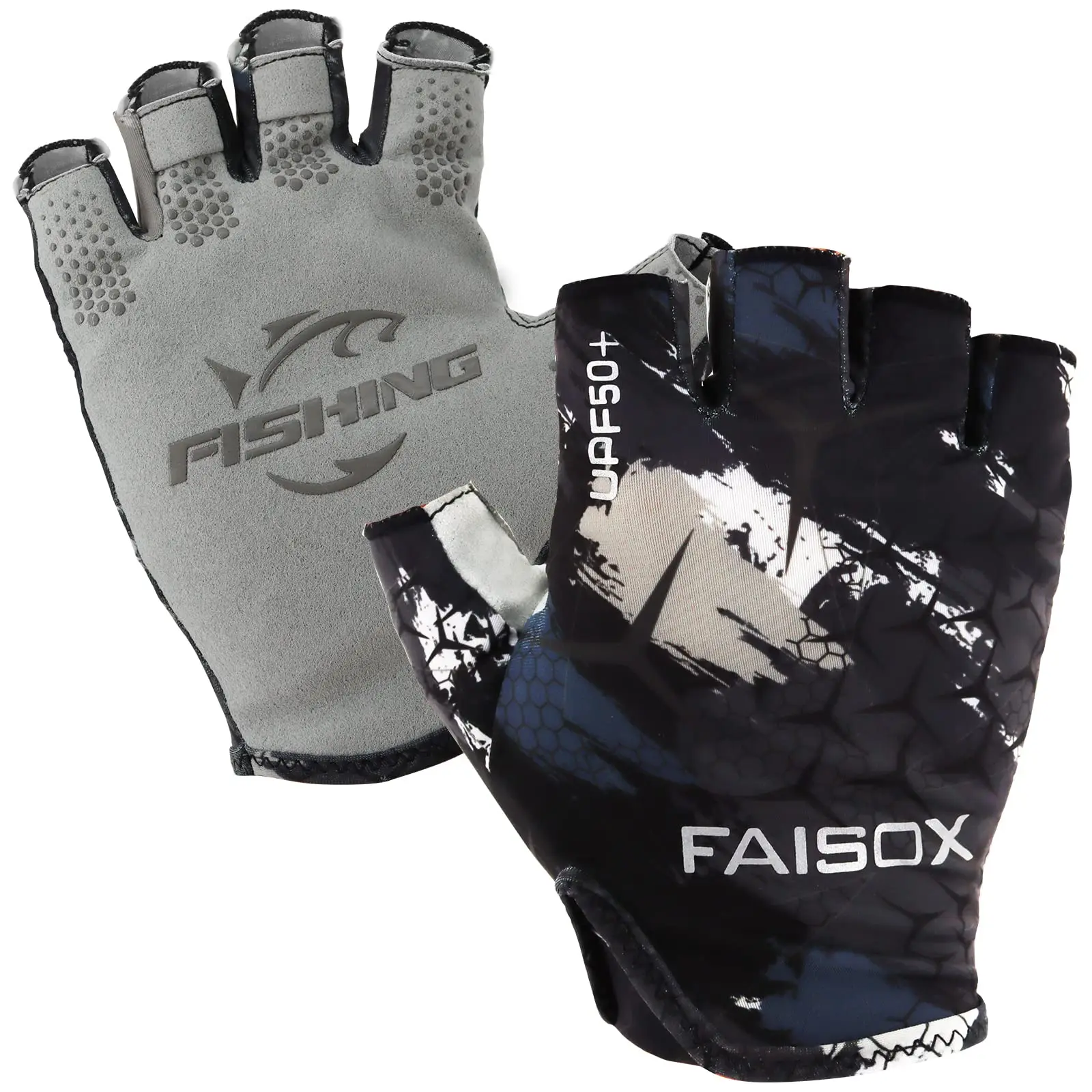 FAISOX Angeln Handschuhe Sonnenschutz Handschuh Ohne Finger Männer & Frauen UPF 50 + SPF für Fishish, Paddeln, radfahren, Rudern, Fahren