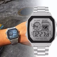 steel belt watch men sport digital watches chronograph waterproof watch luxury business wristwatches male sport clock relogio