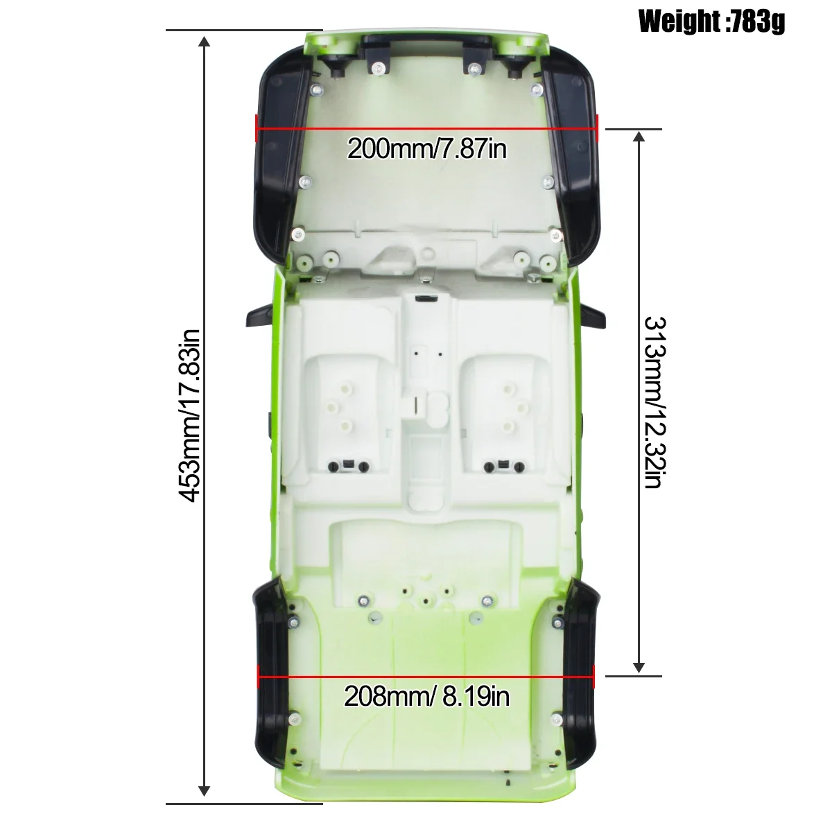 Фото Комплект кузова Wrangler Axial SCX10/SCX10 II/90046 — RC Crawler масштаба 1/10, колесная база 12,3 дюйма (313 мм) №4