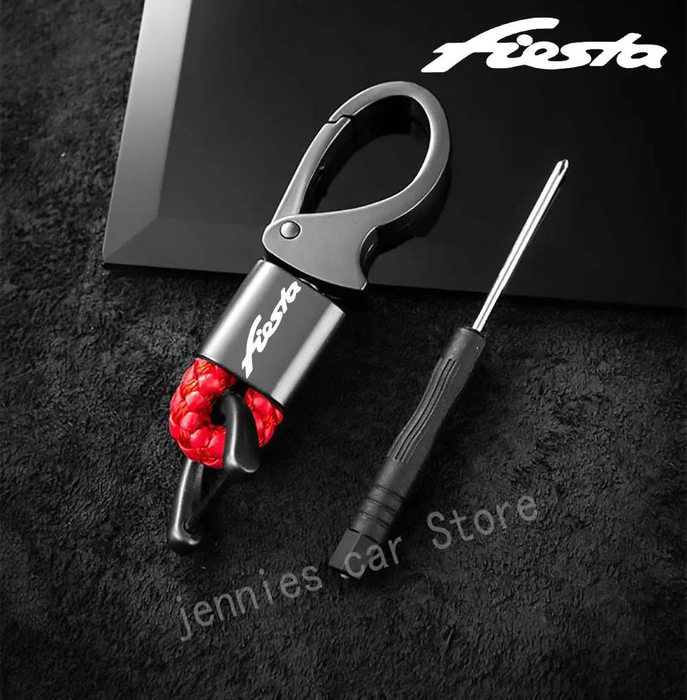 

For Ford fiesta Car accessories Key Keyring Metal Car Leather Key Ring Keychain