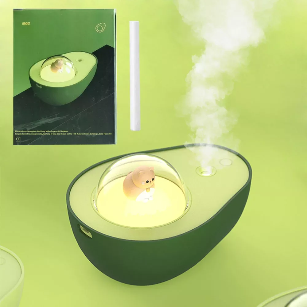 

NEW2023 Avocado Air Humidifier Mini USB Wireless Aroma Essential Oil Diffuser with Night Light Desktop Portable Mist Maker Fog S
