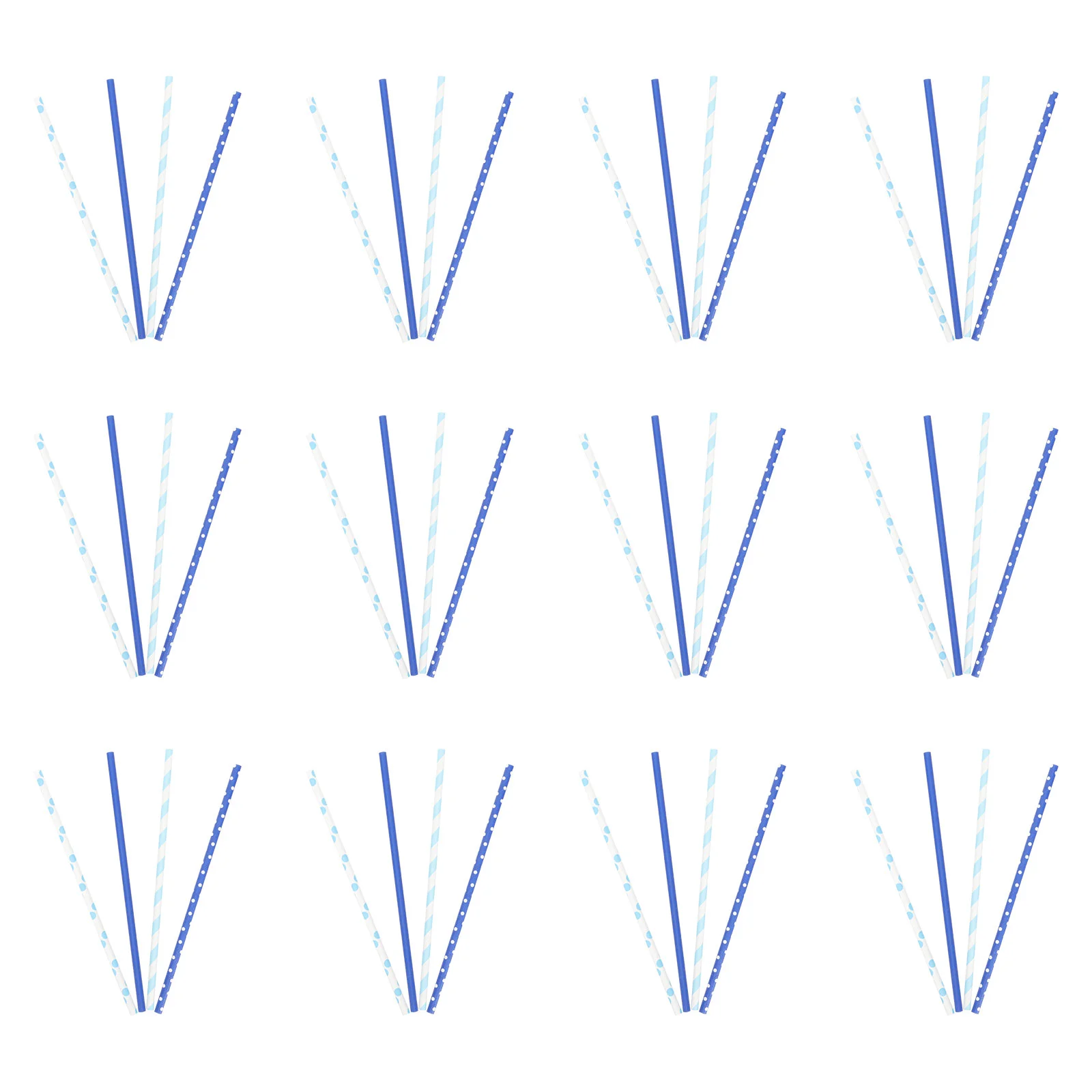 

200pcs Summer Blue Paper Straws Cold Drink Decorative Straws Cocktail Straws