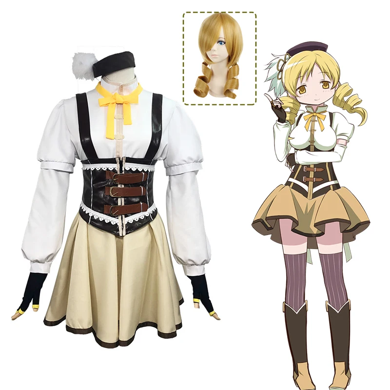 

Парик для косплея Tomoe Mami из аниме Puella Magi Madoka Magica, костюм для косплея, полный комплект носков для девочек, парик для вечеринки