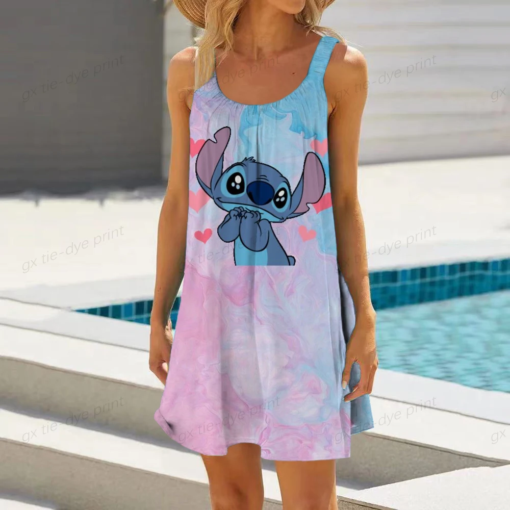 

Летняя женская накидка на бикини Disney Stitch, накидка на купальник, купальный костюм, пляжная одежда, туника, Пляжное платье, популярное модное ж...