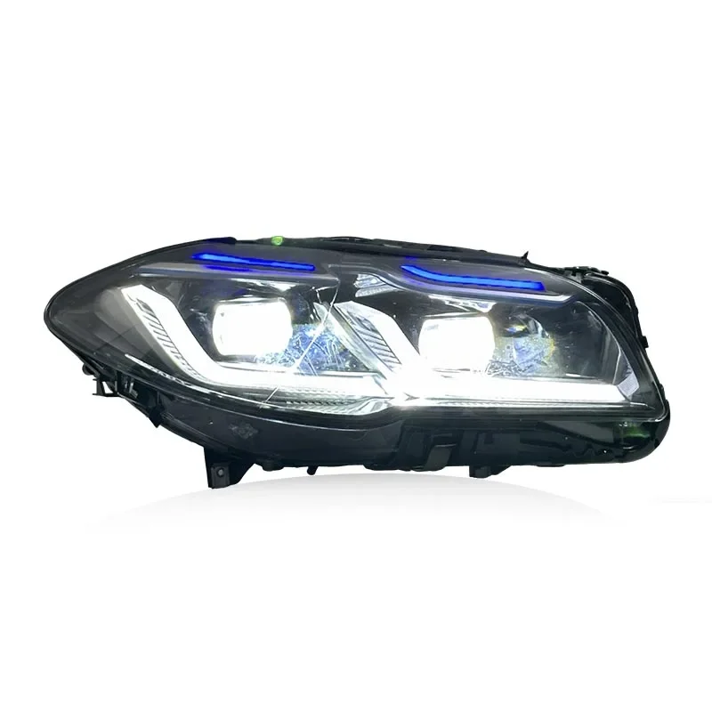 Фото Автомобильные фары SJC Dual DRL G-Style для BMW F10 F11 520i 535i 525i M5 5 серии 2011-2017, модифицированные светодиодные, желто-белые №3