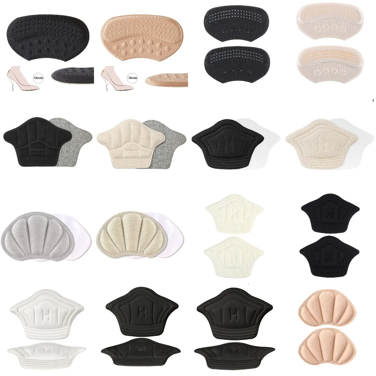 

1/2Pair Insoles Patch Heel Pads For Sport Shoe Adjustable Antiwear Feet Pad Cushion Insert Insole Heel Protector Back Sticker