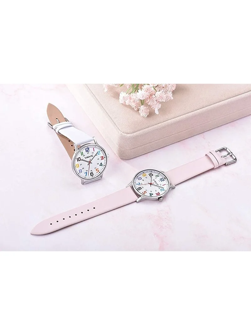 Часы женские кварцевые многоцветные с большим циферблатом и силиконовым