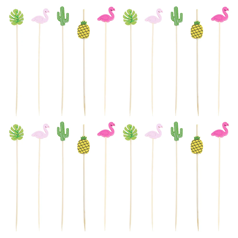 

Fruit Cocktail Picks Toothpicksticks Party Drink Appetizer Toothpicks Hawaiian Cup Pick Dining Plates Decoration Ice Sandwich