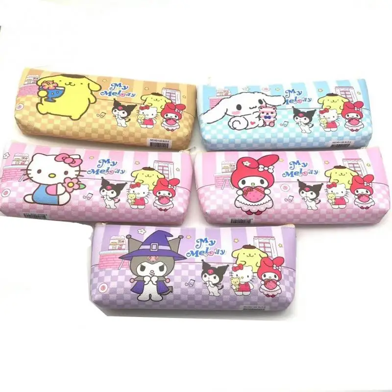 

Kawaii Мультфильм Аниме персонажи KuromiHelloKittyCinnamorol большой емкости один слой Карандаш Чехол канцелярская сумка пенал