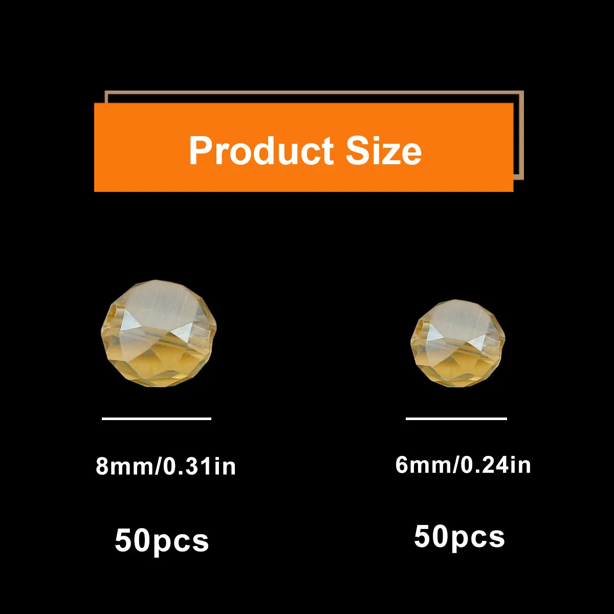 Круглые бусины из австрийского стекла 6/8 мм цвет в ассортименте