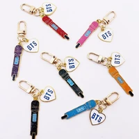 jk rm jimin jin pendant small gift personality creative metal keychain pendant microphone souvenir key ring accessory decoration