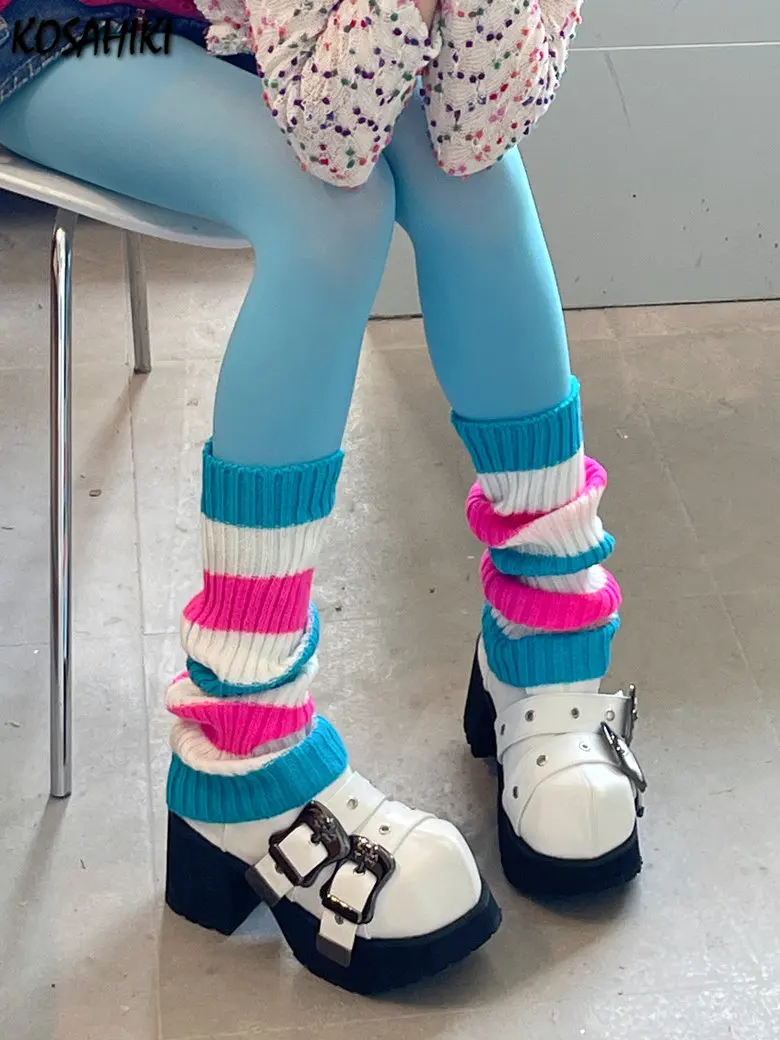 

Женские гетры в полоску, до колена, в готическом стиле