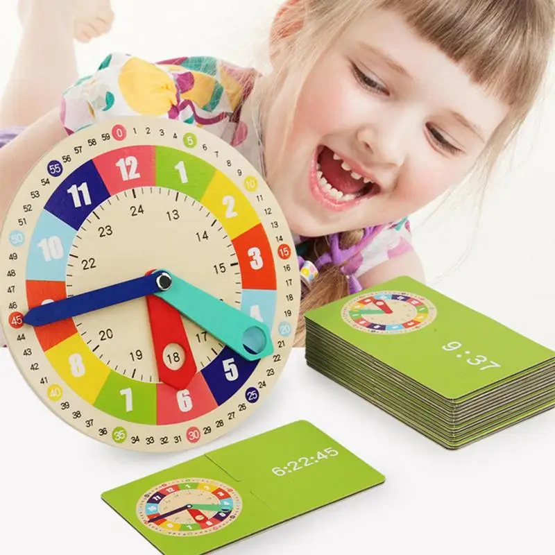 

Children Montessori Clock Educational Toys Hour Minute Second Cognition Matching Puzzle Toys Kids Early Preschool Teaching Aids