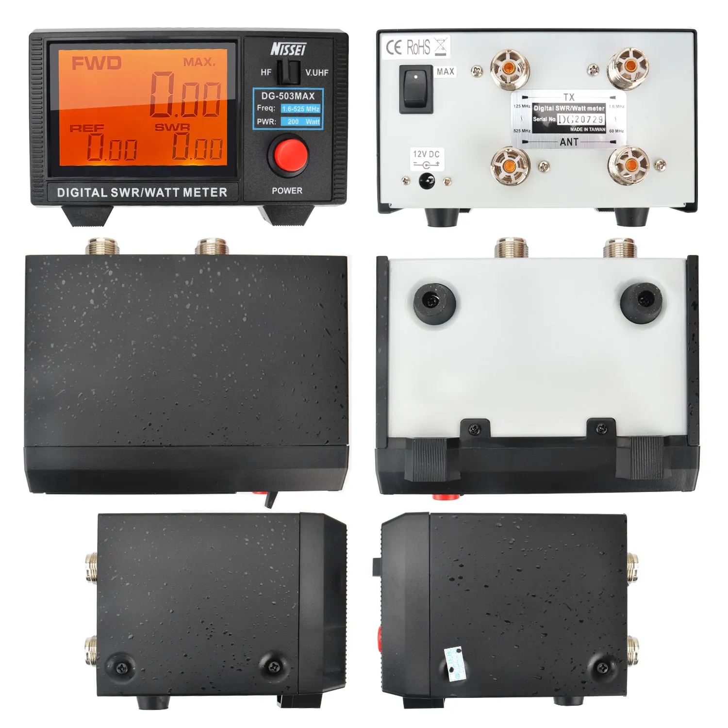 Фото NISSEI DG-503MAX DMR/SSB/AM HF 1,6-60 МГц и V.UHF125-525 МГц 200 Вт Walkie Talkie Цифровой КСВ Ваттметр DG-503 MAX №4