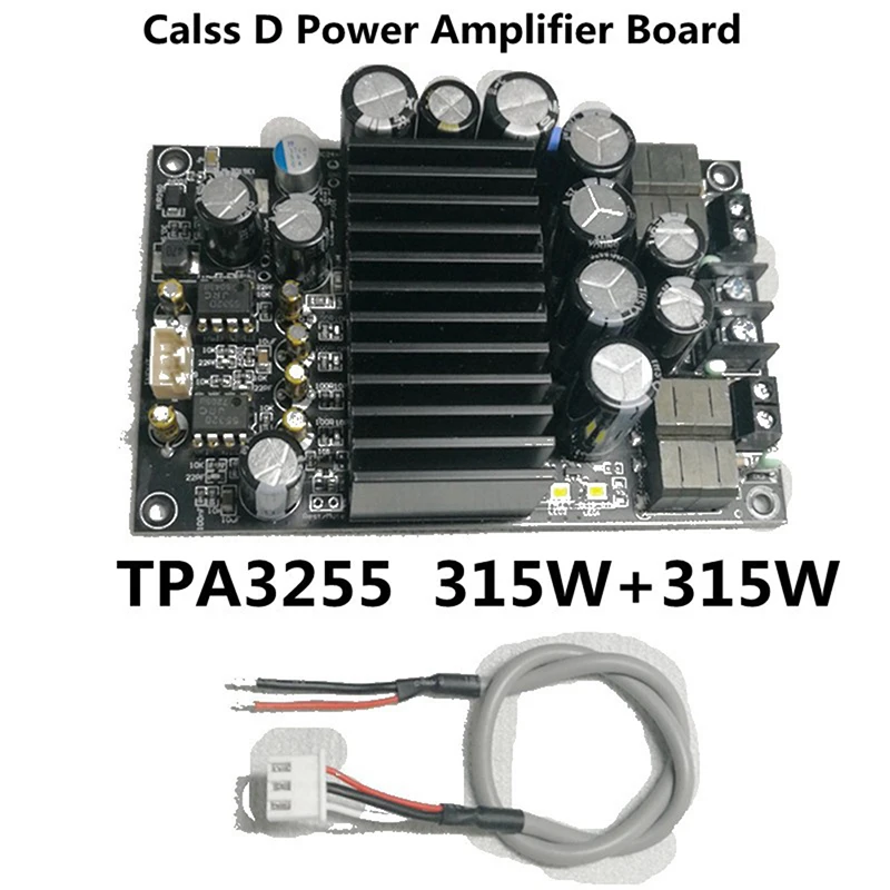 

1 Pcs TPA3255 Digital 2.0 Channel 600W Audio Power Amplifier Board HIFI Stereo 300W*2 Class D Amplifier DC 48V