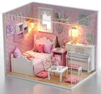 doll house with dust cover diy miniatura wooden dollhouses furniture dollhouse miniature toy model kits toys birthday gifts