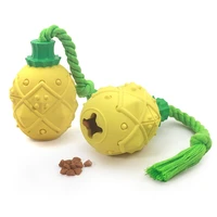 cartoon pineapple pet rope knot toy rubber resistant dog teeth cleaning toy molar pet supplies training dog accessories