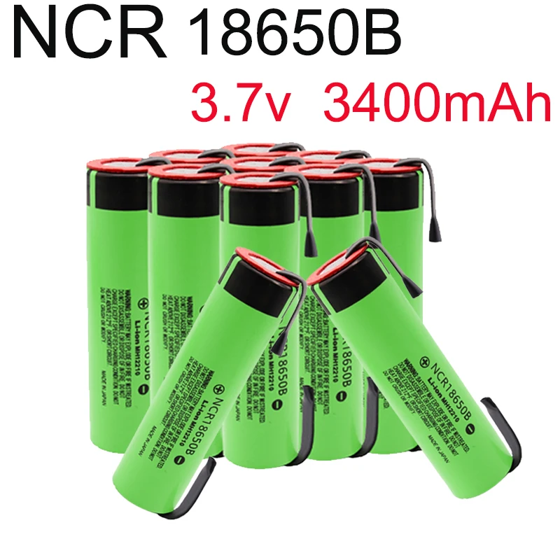 

100% New Original 18650 Batterie NCR18650B 3,7 V 3400mah 18650 Lithium-Akku Schweißen Nickel Blatt batterien