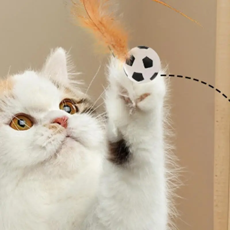 3 шт. резиновые игрушечные мячики с перьями для котят