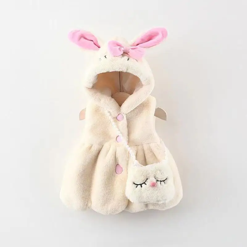 

0-3Y Winter Warm Vest For Girls Newborn Baby Jackets Little Children Hooded Vest Kids Waistcoat Coats Toddler Baby Girls Clothes