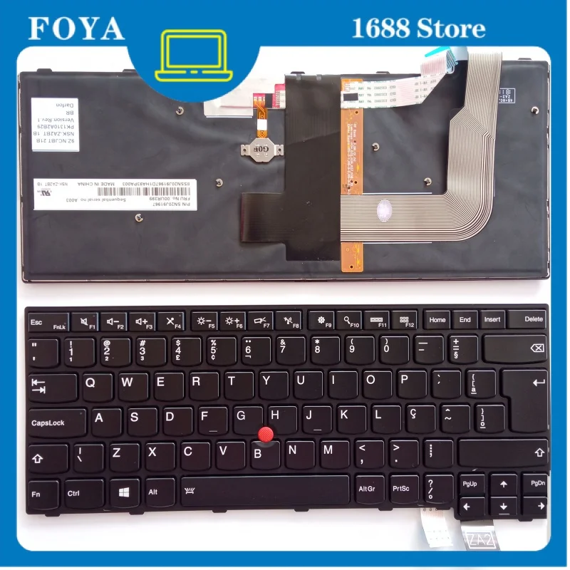 

New Backlight Keyboard for Lenovo Thinkpad T460S T470S Thinkpad 13 Gen 2 (20J1 20J2) Brazi keyboard