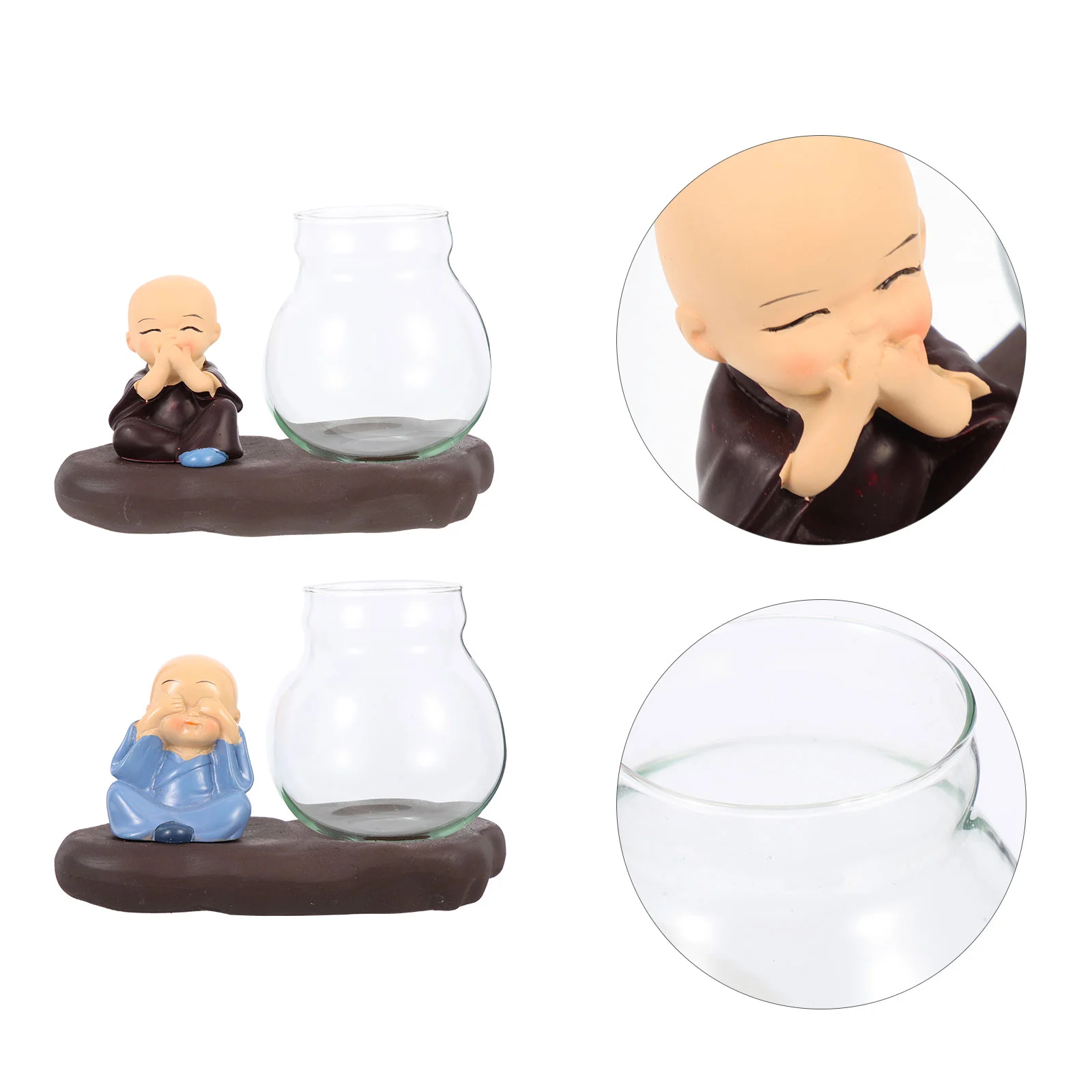 

Vaseplant Flower Planter Terrarium Hydroponic Propagation Monk Pot Station Bud Desktop Air Statue Hydroponics Mini Bowl Bubble