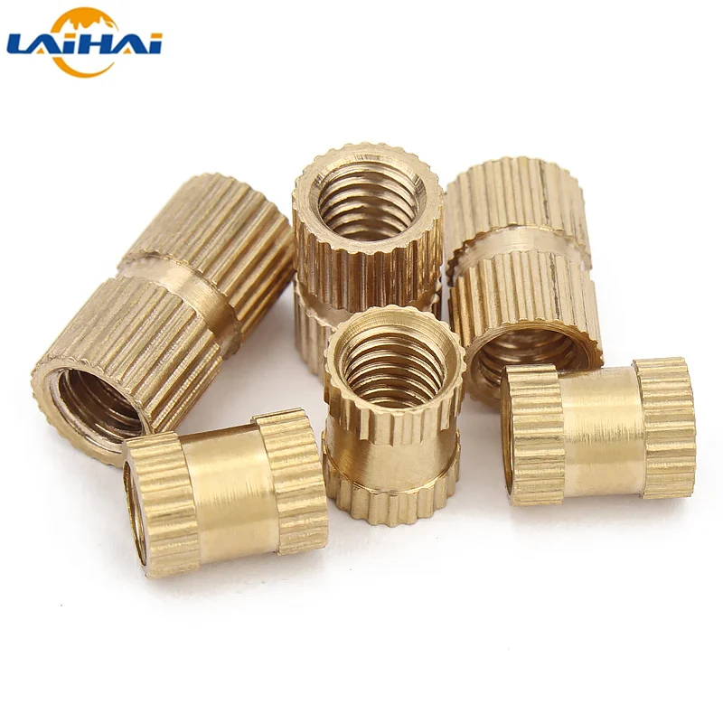 10pcs US Standard Thread 4#-40 6#-32 8#-32 10#-32 1/4-20 Solid Brass Copper Injection Molding Knurl Insert Nut Embedded Nutsert images - 6