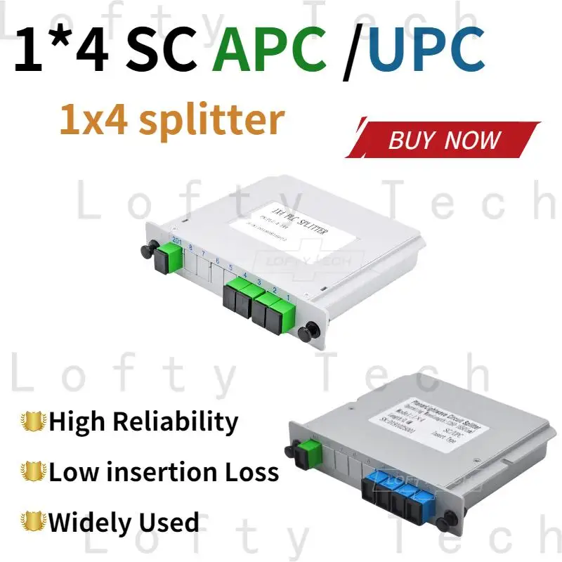 

Free Shipping Splitter 10pcs/lot SC UPC/APC 1X4 Fiber Optic FTTH cassette box Optical Coupler SC UPC PLC 1X4 fiber splitter Box