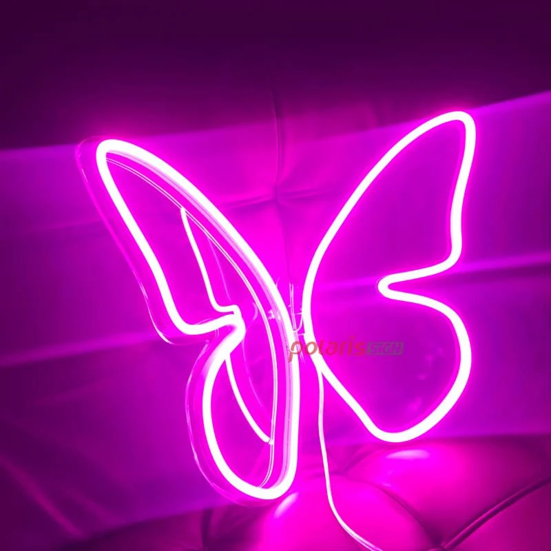 3D Butterfly Neon Signs Led   Light for Bar Pub Club Home Wall Hanging Flex Neon Lights Wedding Home Party Decor