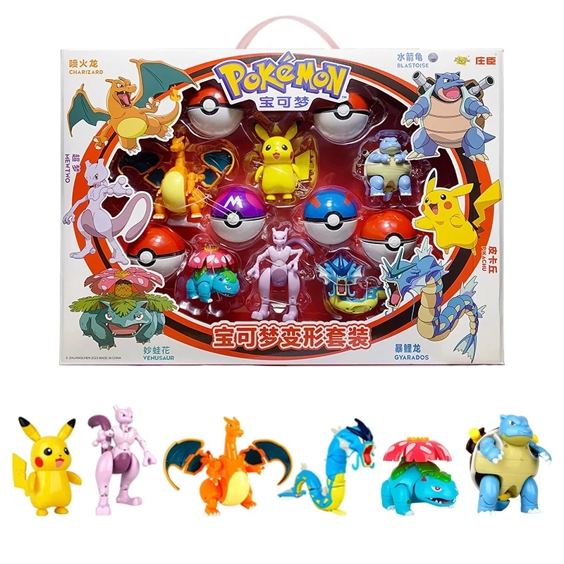 

Original Box Set Pokemon Figure Elf Ball Model Pikachu Mewtwo Charizard Action Figure Model Elf-Ball Toy Kids Birthday Gift