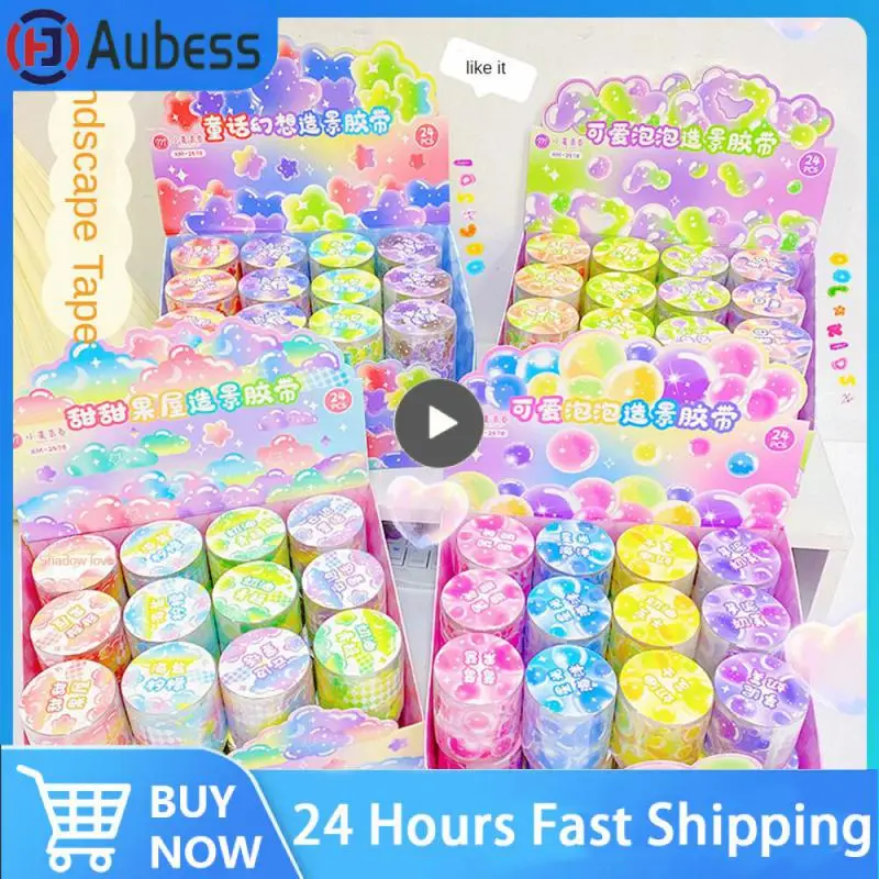 

20cm Diy Pocket Tape The New Goo Card Stickers Gradient Diy Love Tape Office 4.8cm*2m Adhesive Tape The Bubble Landscaping Tape