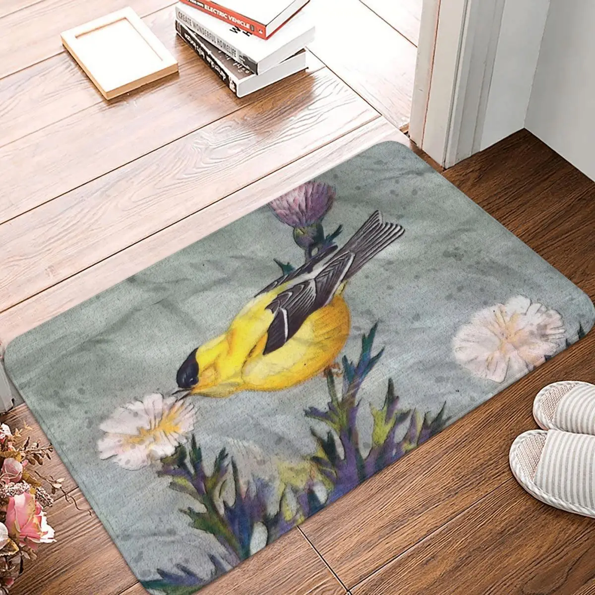 

Pet Lover Bath Mat Goldfinch Doormat Kitchen Carpet Entrance Door Rug Home Decor