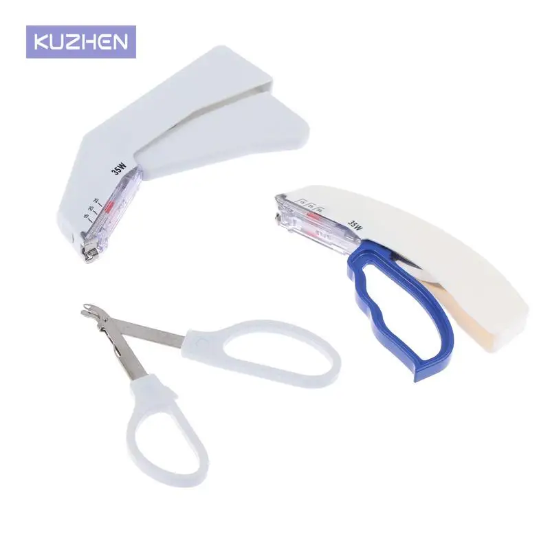 

Медицинская хирургия 35 Вт одноразовый степлер из нержавеющей стали для кожи 35 шт. машина для шитья кожи ногтей стерипосылка съемник для ног...