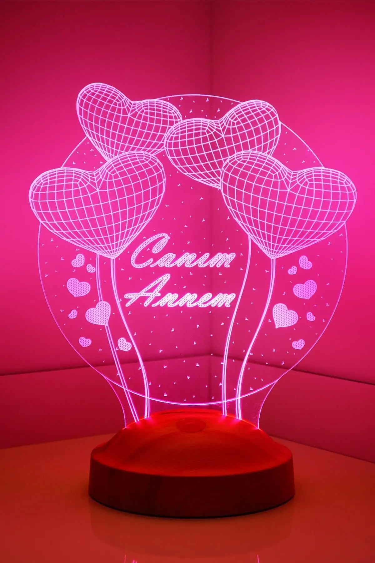 

3d balloon hearts globe dear mother Led lamp personalized design
