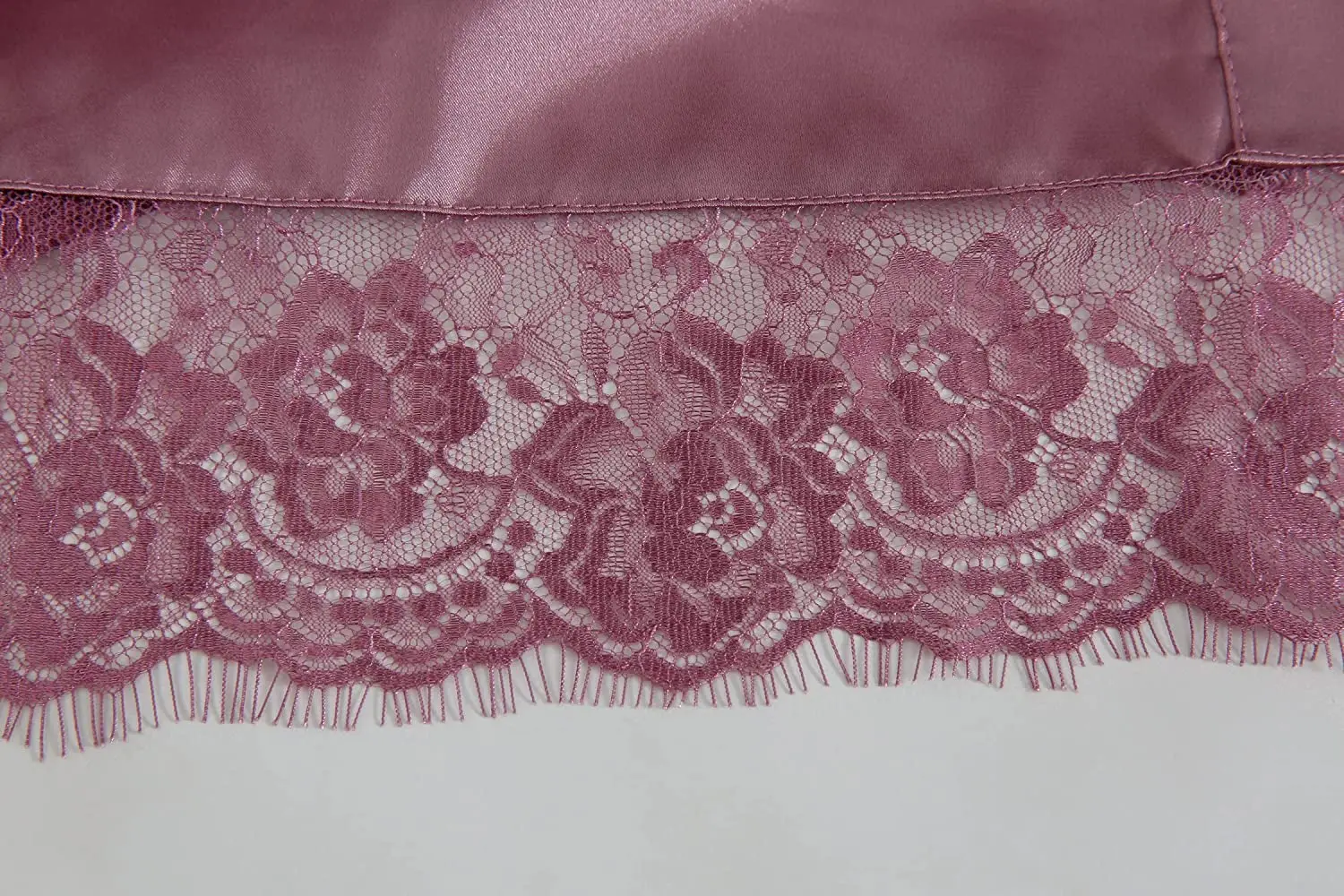 Long Satin Robe for Women Bride and Bridesmaid Robes Team Bride Dressing Robe for Wedding Party Bridal Robes with Lace Mauve