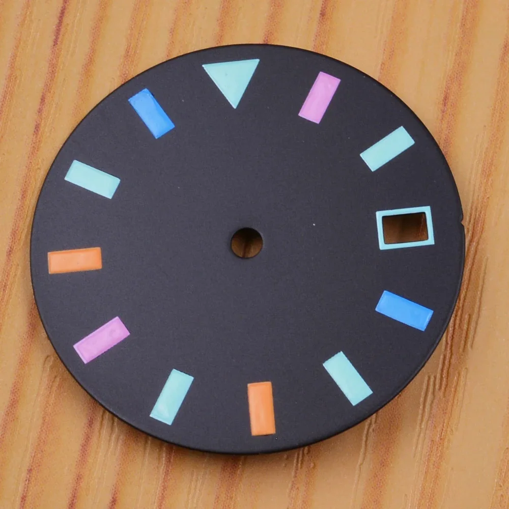 Циферблат для часов NH35 черные светящиеся аксессуары 29 мм