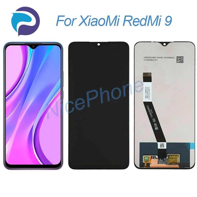 Для RedMi 9 ЖК-дисплей кодирующий преобразователь сенсорного экрана в сборе Замена 6,53 