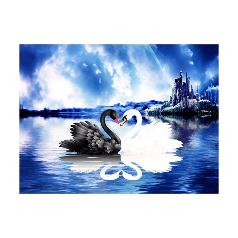 

Алмазная живопись «сделай сам», художественная живопись, настенное украшение, украшение для дома и офиса, живопись лебедя