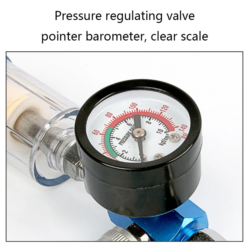 

Spray Pneumatic Gun Air Regulator Gauge Water Oil Separator Filter with Copper Filtering Core Fit with Pneumatic Gun