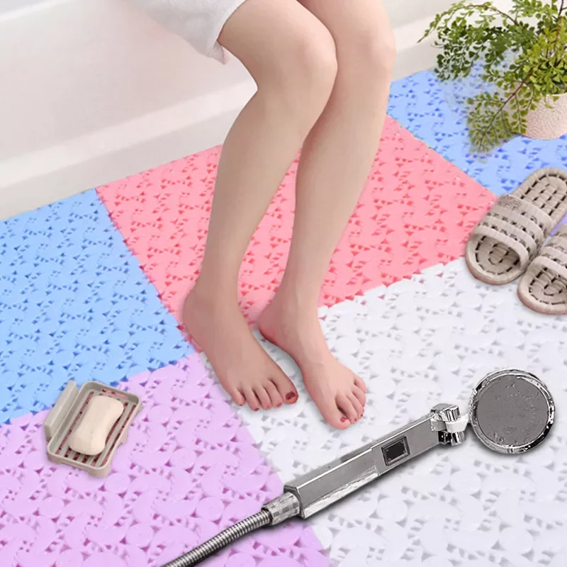 

Bath Mats Non-slip Bathroom Carpet Square PVC Area Rugs for Kitchen Floor Mat Shower Room Carpet Toilet Footpad 20*25