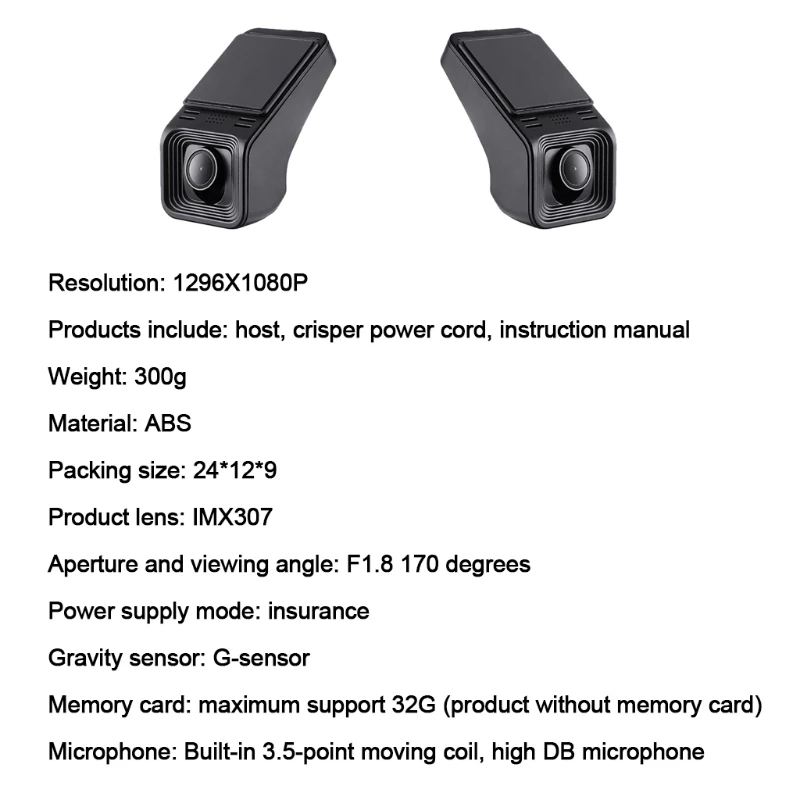

Mini Dash Cam High Definition Night Vision Car Camera Dashboard Camera 24h Parking Monitor Hidden Driving Recorder
