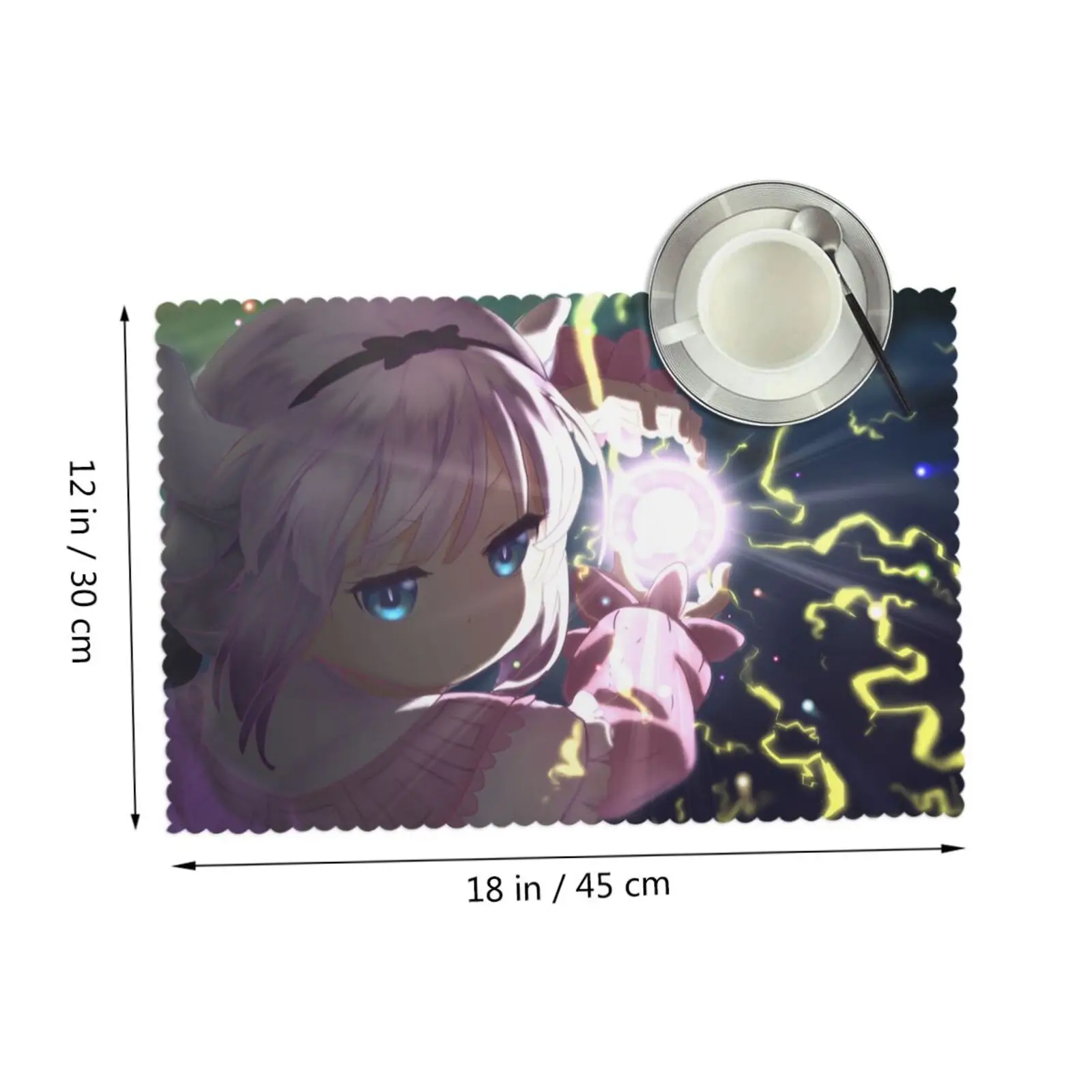 

Anime Cartoon Cute Kanna Placemats for Table Kawaii Kitchen Polyester Reusable Unique Kitchen Accessories Rectangle 12x18 In