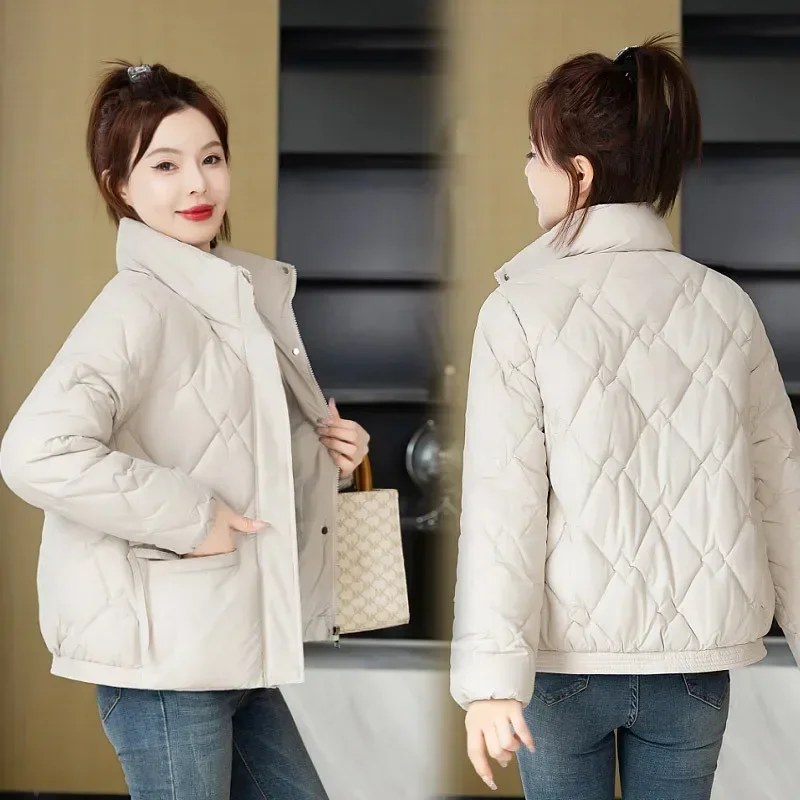 PinkyIsЧерная осенне-зимняя женская куртка-пуховик корейская модная пуховая